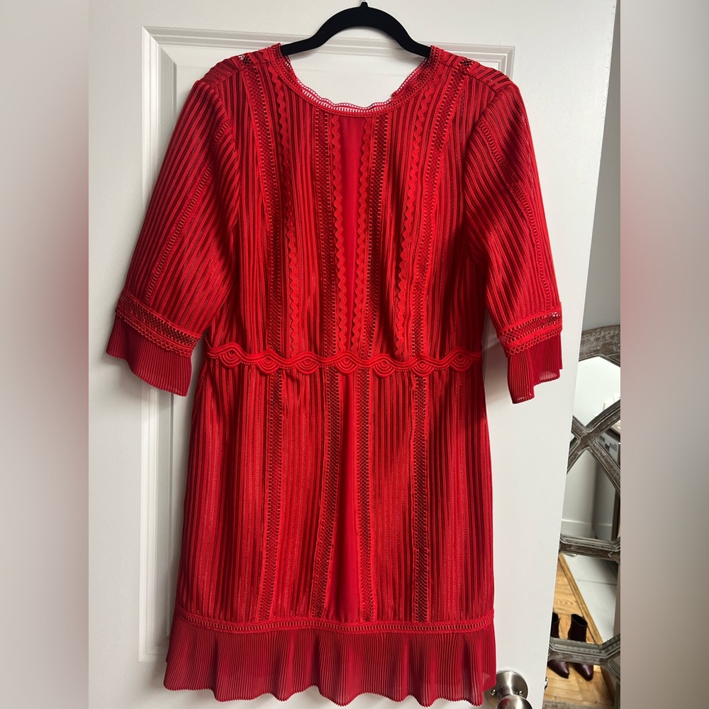 Reiss Red Ruffle Dress